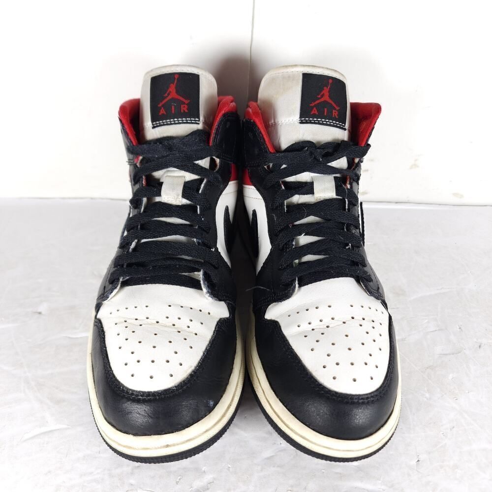 Nike Women’s Jordan 1 US9,5 Black Sail Gym Red Mid Top Sneakers Shoes BQ6472-061 - Picture 5 of 16